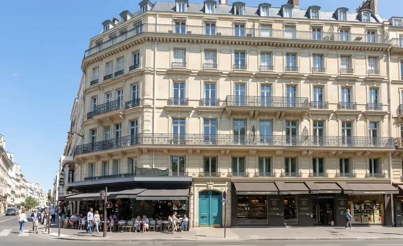 Façade de l'immeuble du cabinet Odéon Dentaire, 132 boulevard Saint-Germain